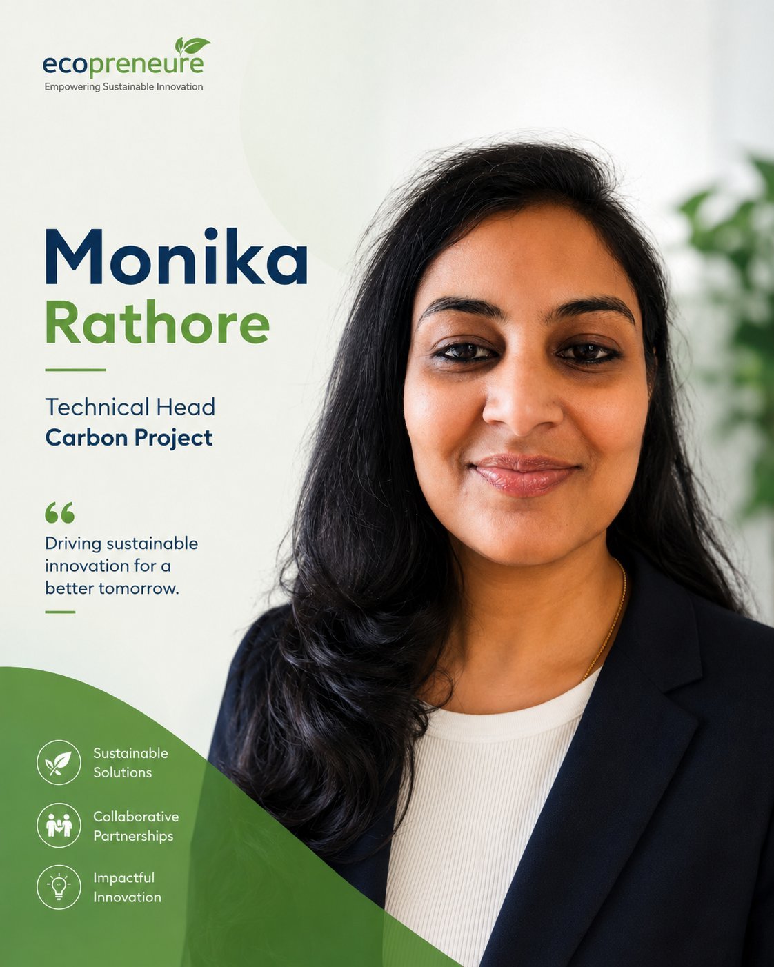 Monika Rathore — Technical Head, Carbon Projects, Ecopreneure
